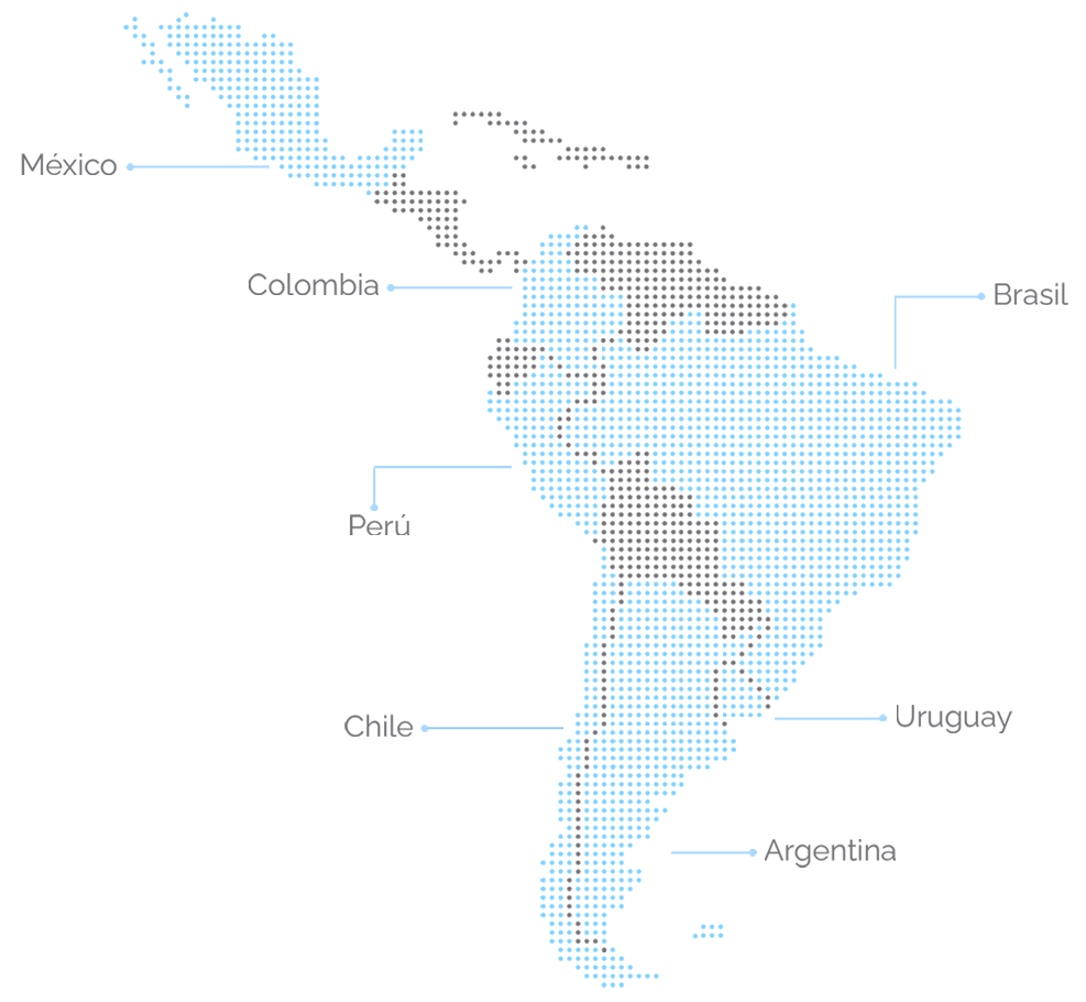 Mapa de presencia en Latinoamérica